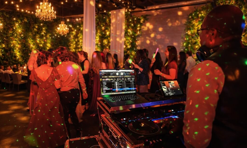 DJ Spyder Beats performing at a corporate gala in Indianapolis